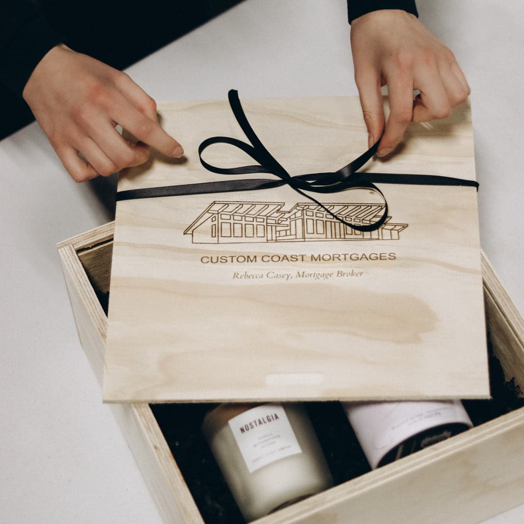 Custom engraved wooden gift box