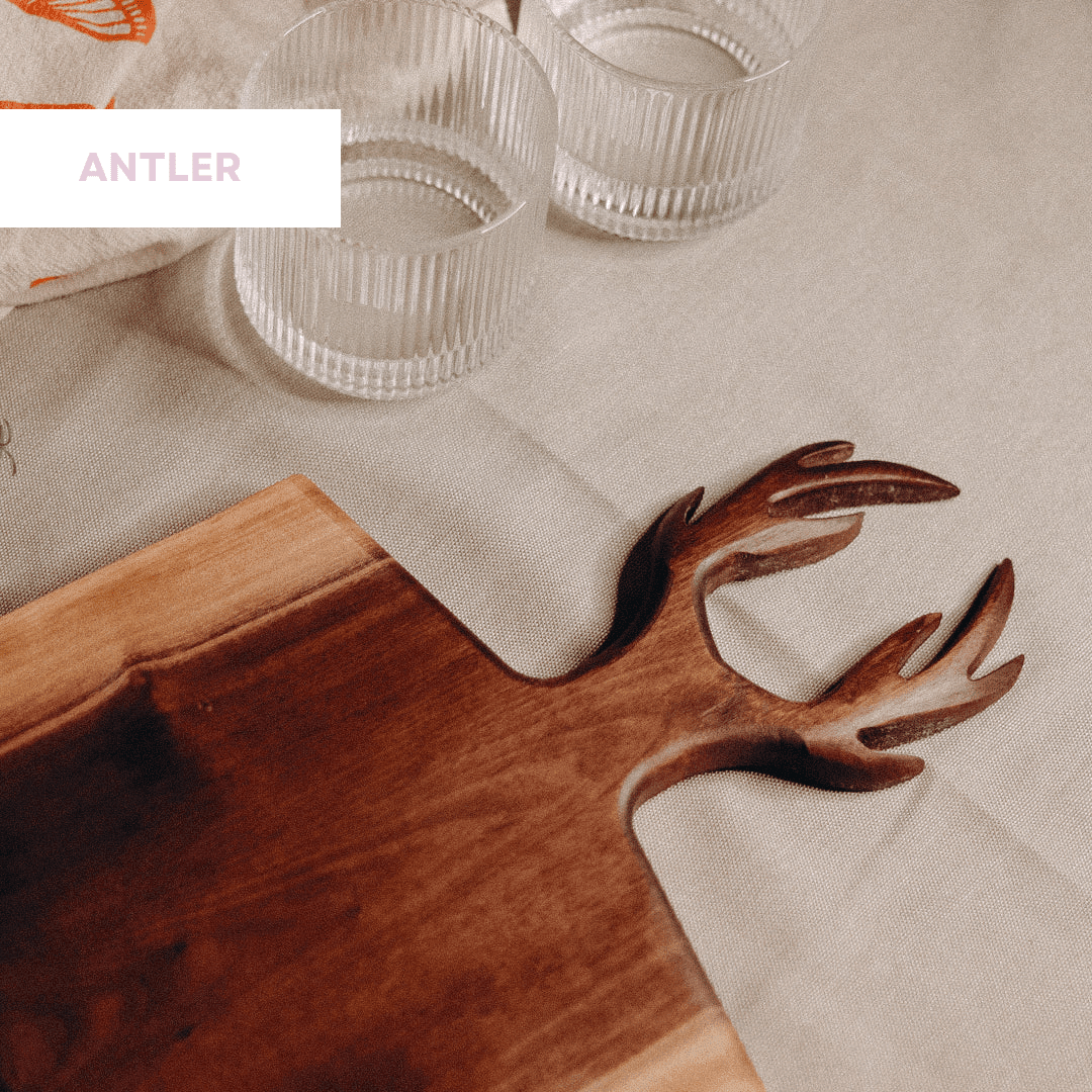 Antler handle charcuterie board