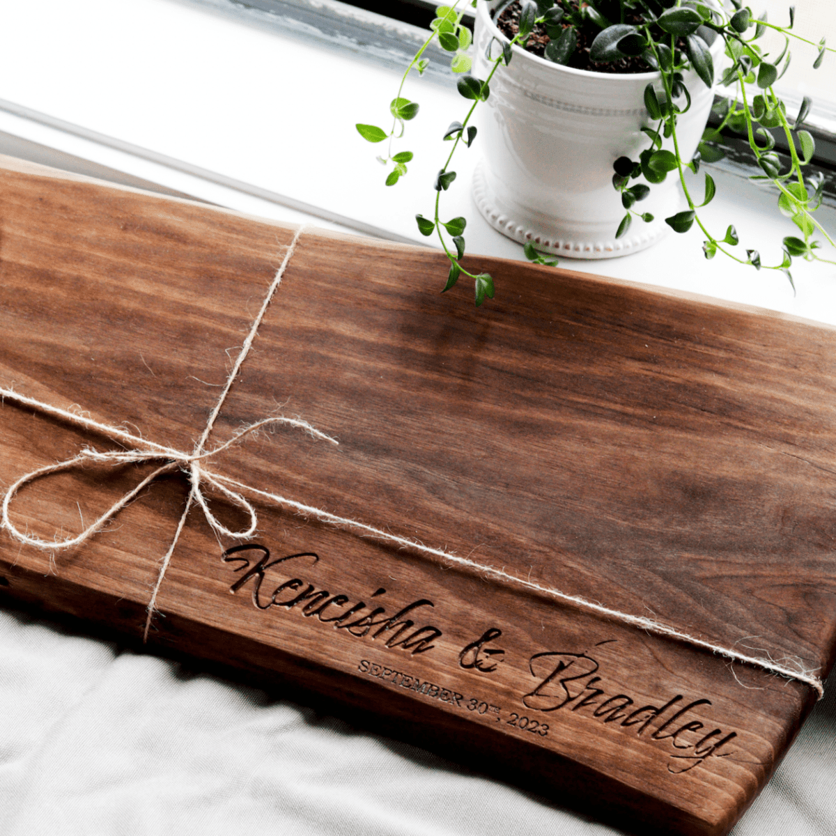 Walnut live edge charcuterie board